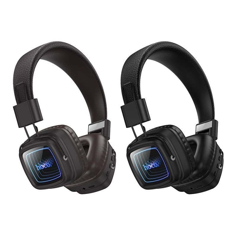 hoco W72 Wireless Headphones Abyss Mirror Lighting Effect Brown