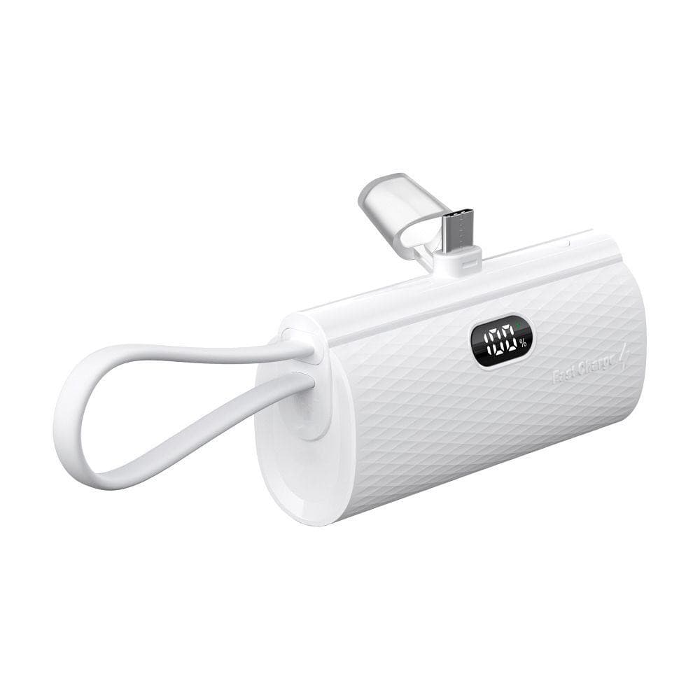 Forcell F-Energy Power Plug F5K3 Powerbank 5000mAh PD 20W with Built-in USB-C Connector White