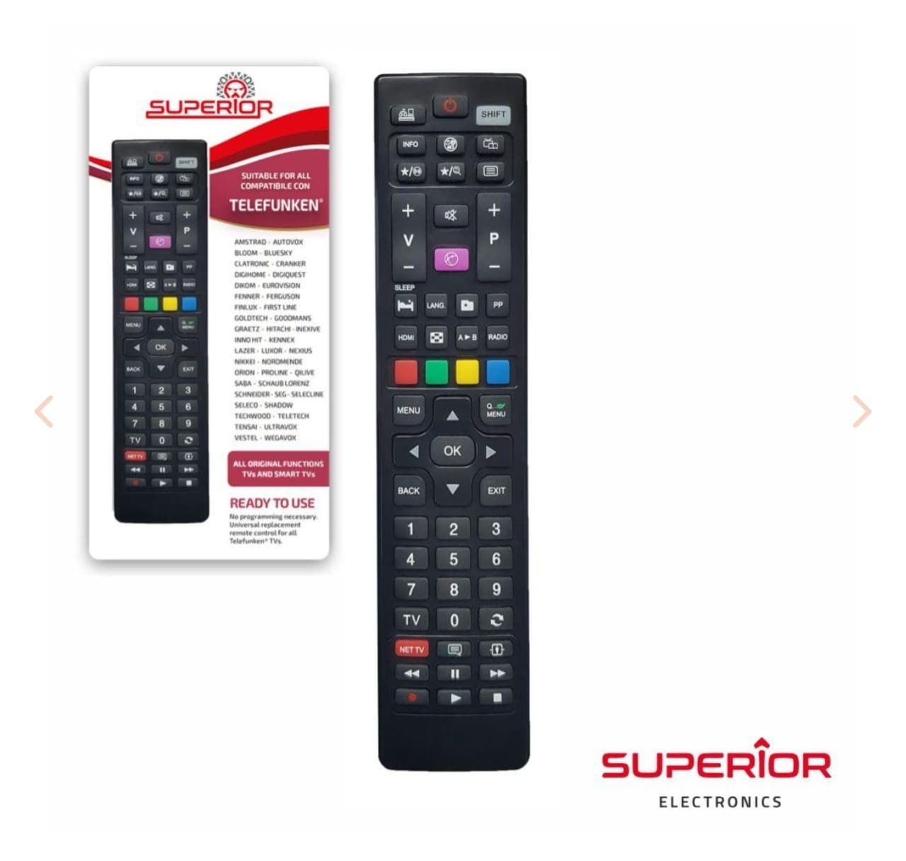 Superior Universal Replacement Remote Control for Telefunken and Compatible TVs