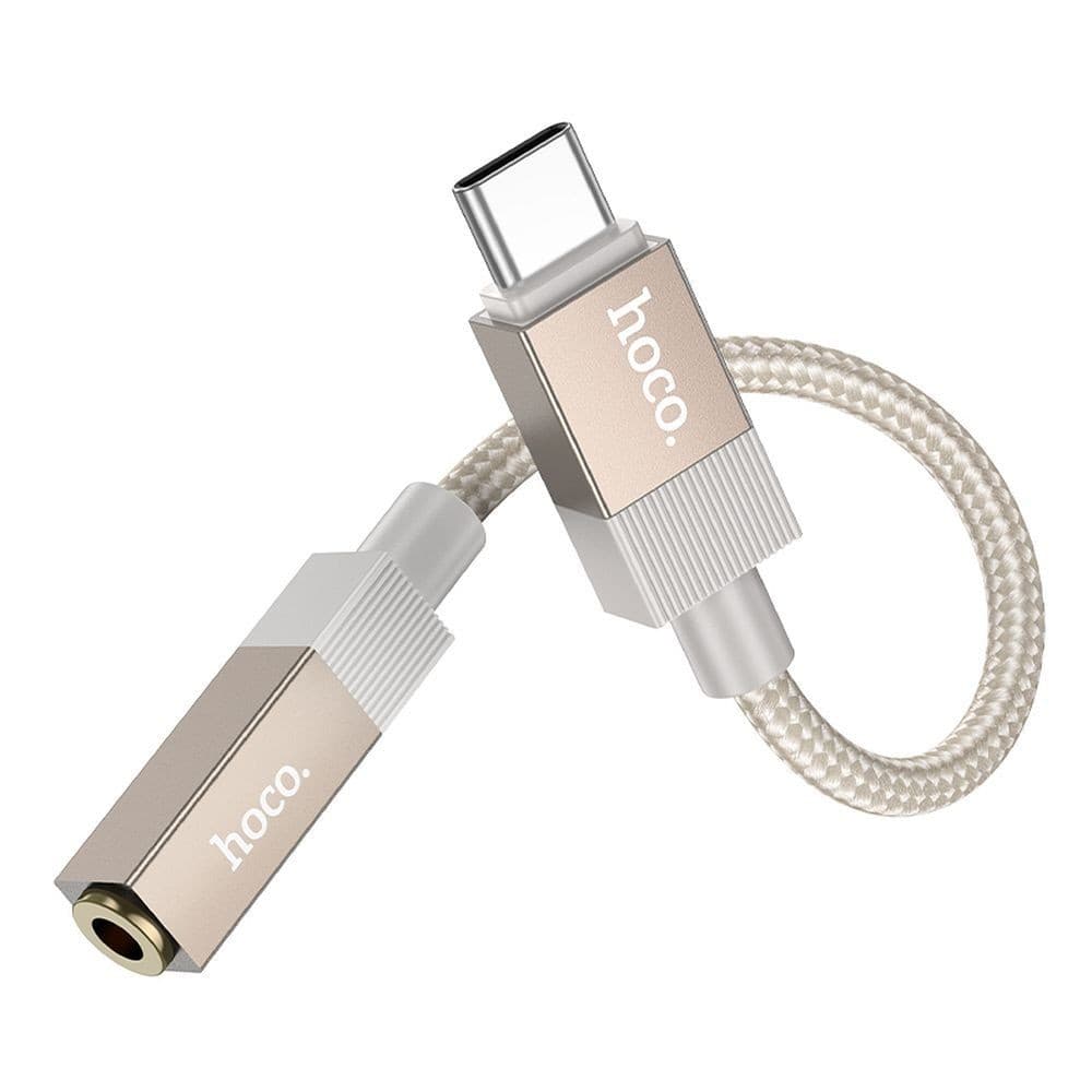 hoco UPA32C Clever USB-C to 3.5mm Female Digital Audio Converter 15 cm Gold