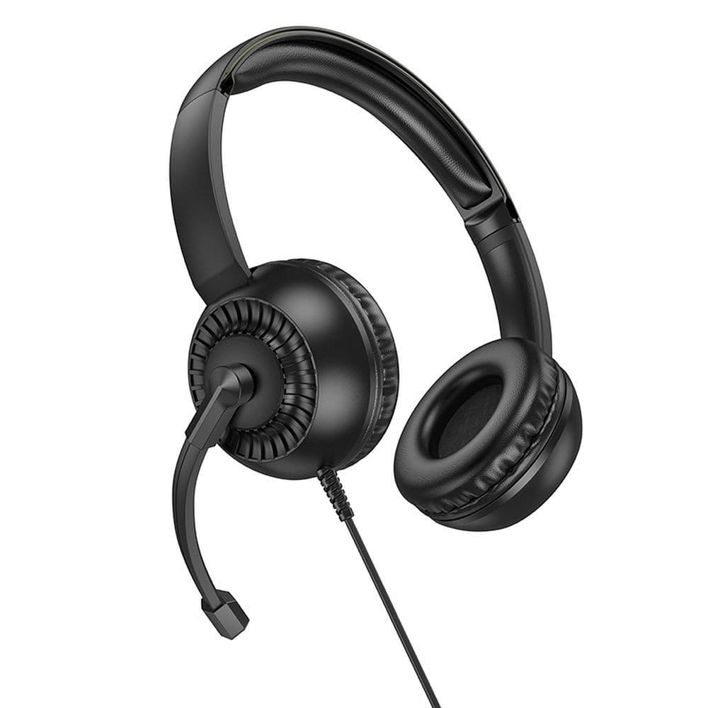 hoco W112 Clear Call Wired Headphones with Microphone Black