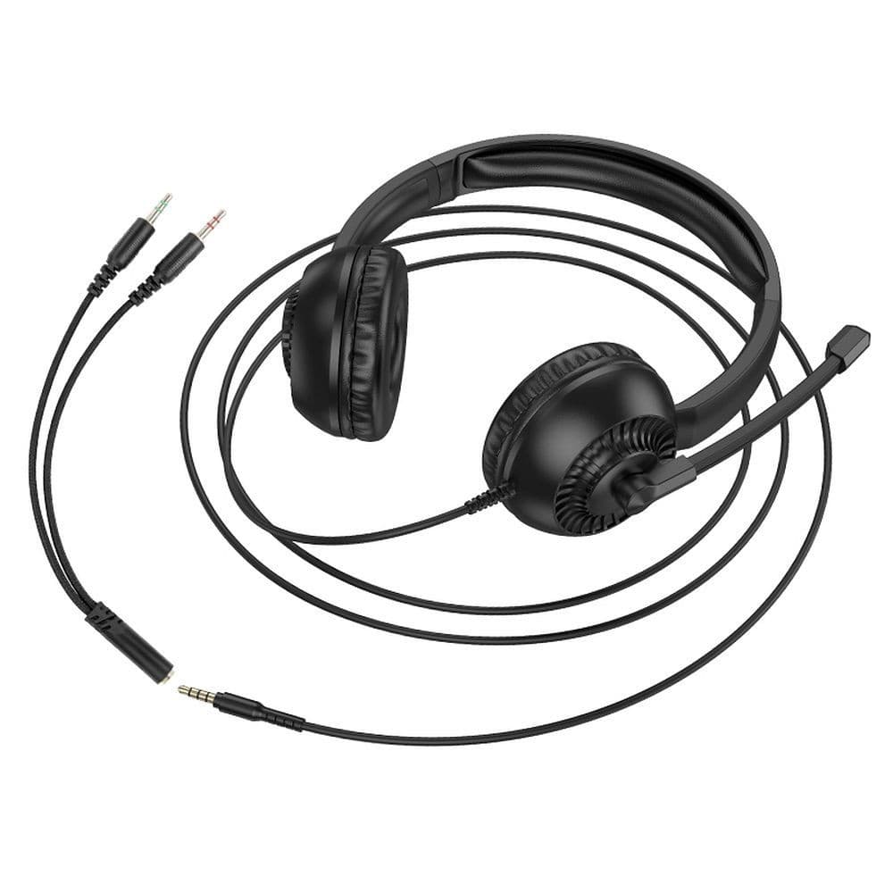 hoco W112 Clear Call Wired Headphones with Microphone Black