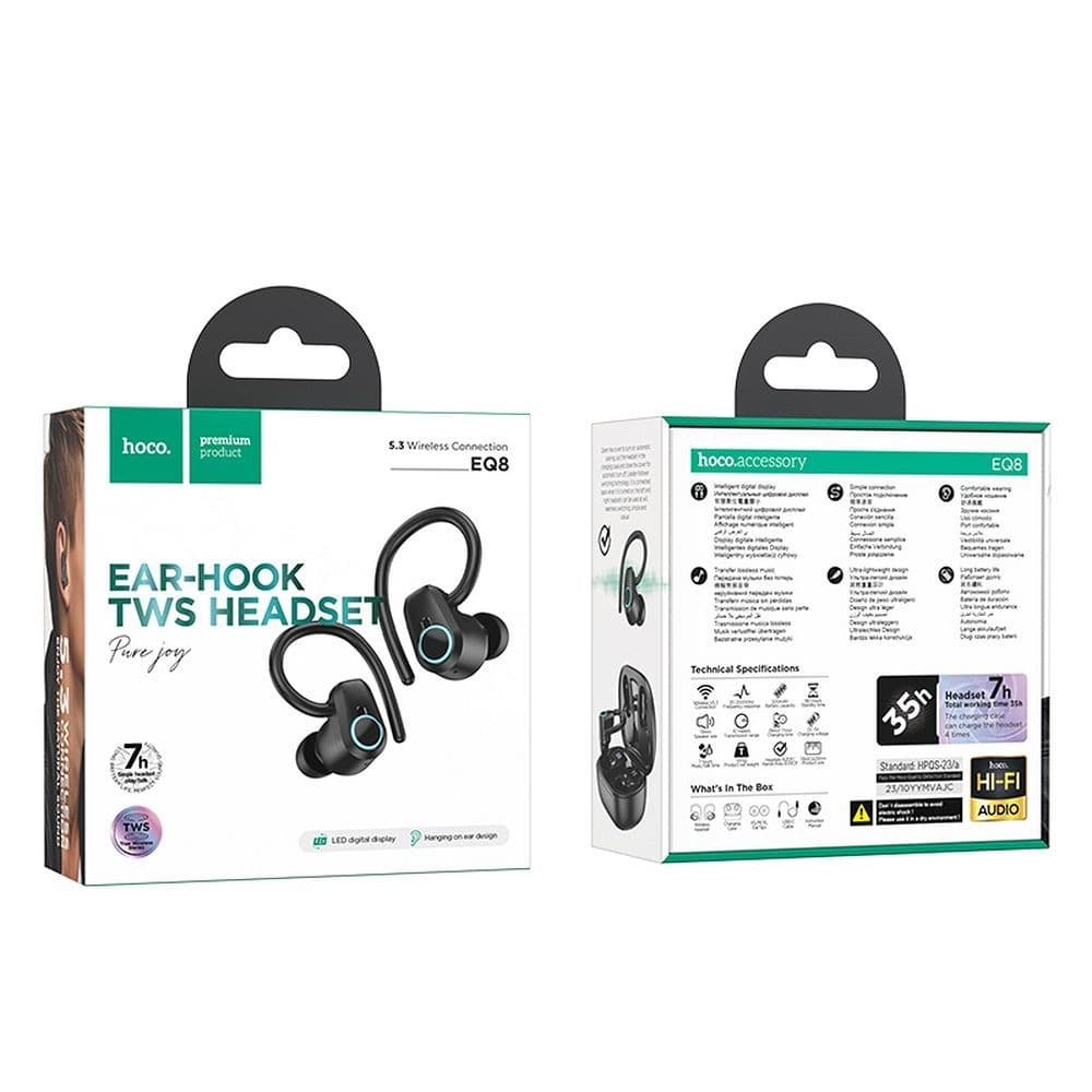 hoco EQ8 Pure Joy Ear-Hook TWS Bluetooth Headset Black