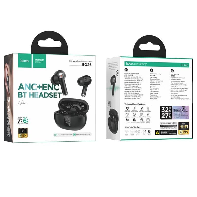 hoco EQ26 Nice ANC+ENC TWS Bluetooth Headset Black