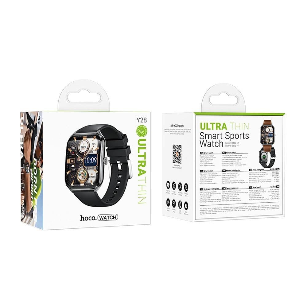 hoco Y28 Ultra Thin Smart Sports Watch Black