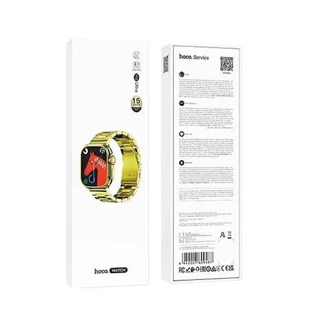 hoco Smart Watch Gold with Stainless Steel Link Bracelet