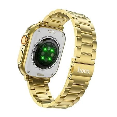 hoco Smart Watch Gold with Stainless Steel Link Bracelet