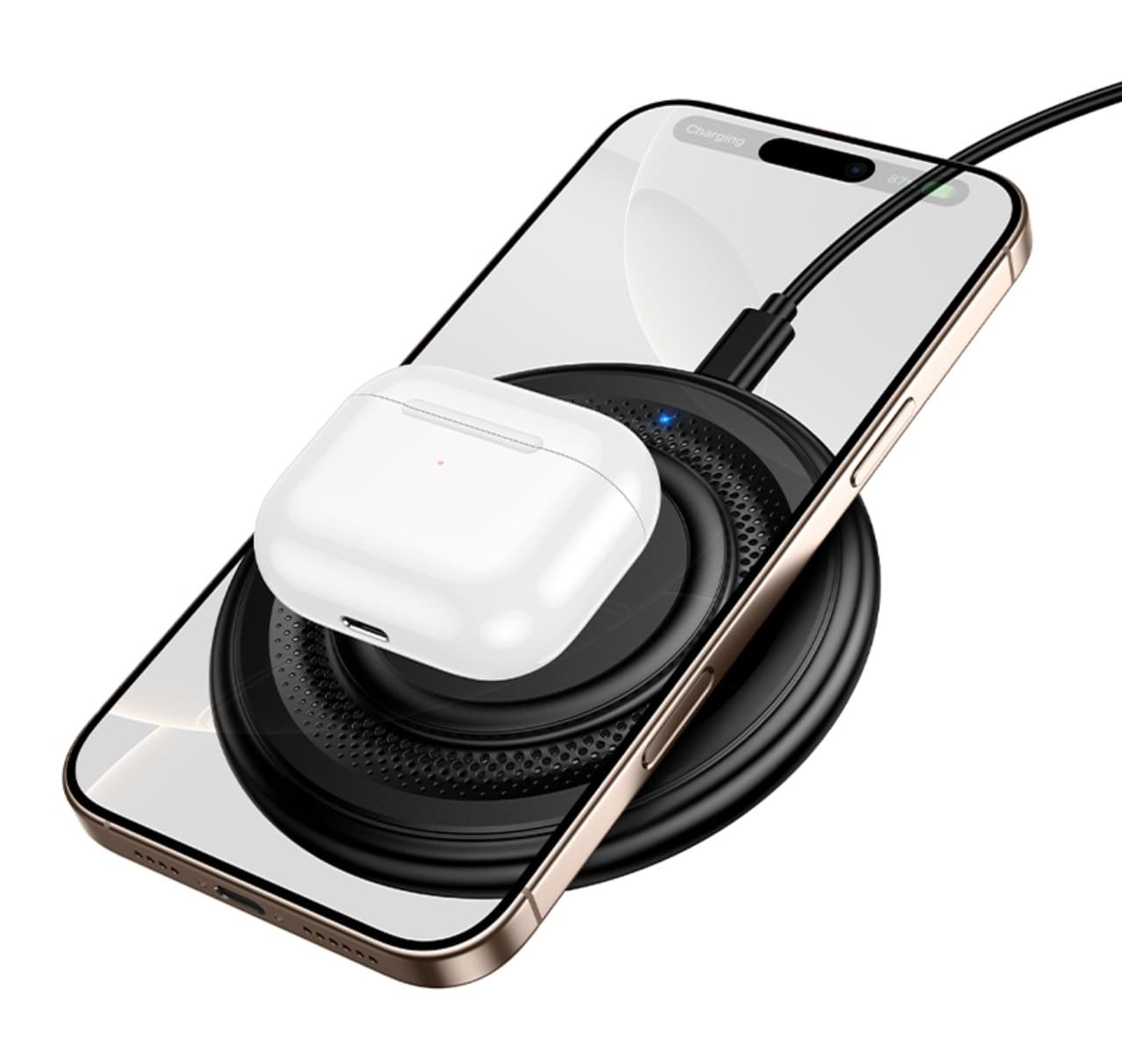Borofone BQ40 Crown 15W Desktop Wireless Fast Charger Black