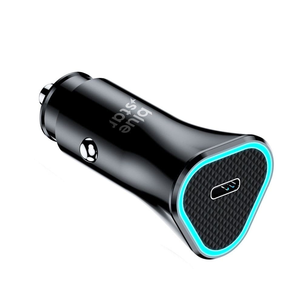 Blue Star Car Charger 20W with USB-C Charging Port Black