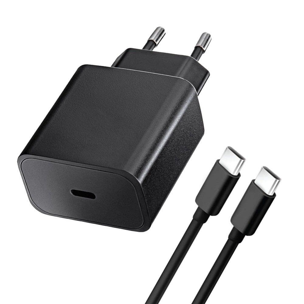 Blue Star 20W Wall Charger USB-C with USB-C to USB-C Cable Black