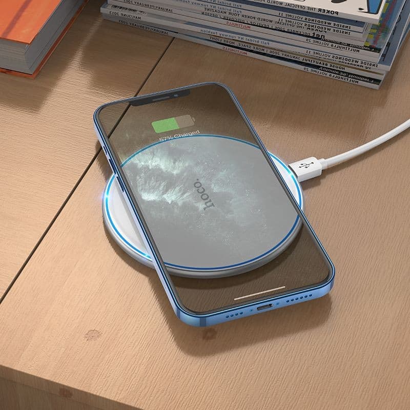 hoco CW6 Pro Easy Ultra-Thin Wireless Fast Charger White
