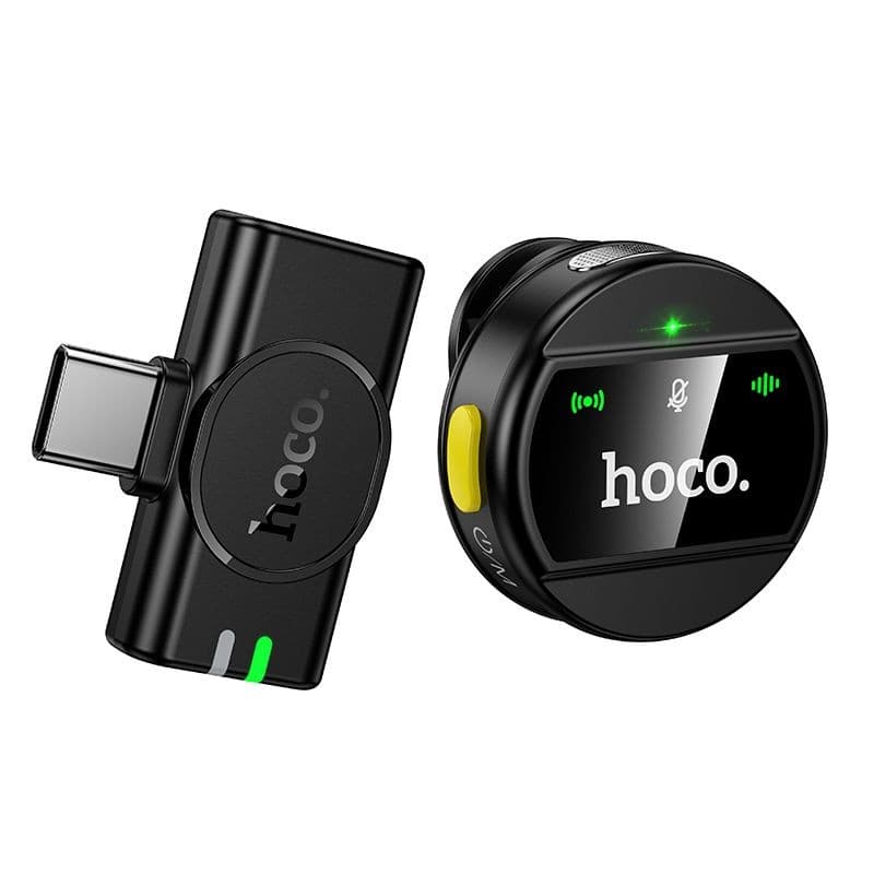 hoco L21 Charm Magnetic Lapel Clip Wireless Microphone USB-C Black