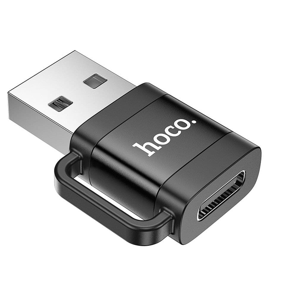hoco UA31D USB-A Male to USB-C Female USB 2.0 Adapter Black