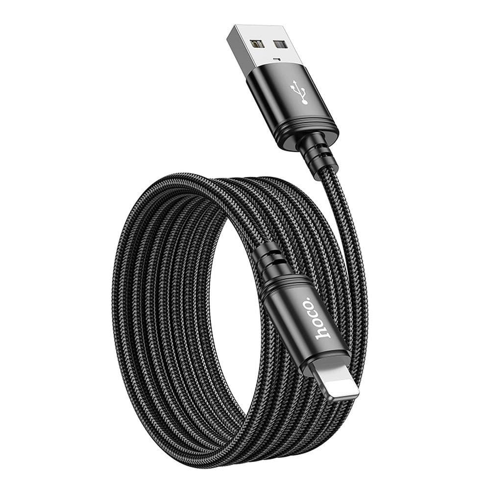 hoco X89 Wind Charging Data Cable USB-A to Lightning 2.4A 2m Black