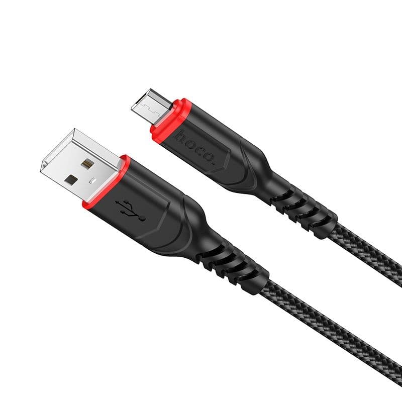 hoco X59 Victory USB-A to Micro USB Anti-Bending Charging Data Cable 1m Black
