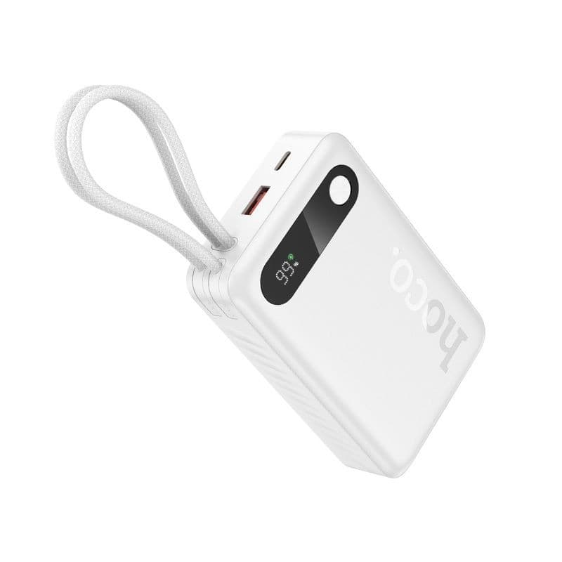 hoco J171A Intelligent Balance 20000mAh Power Bank with 2 Built-in Cables White