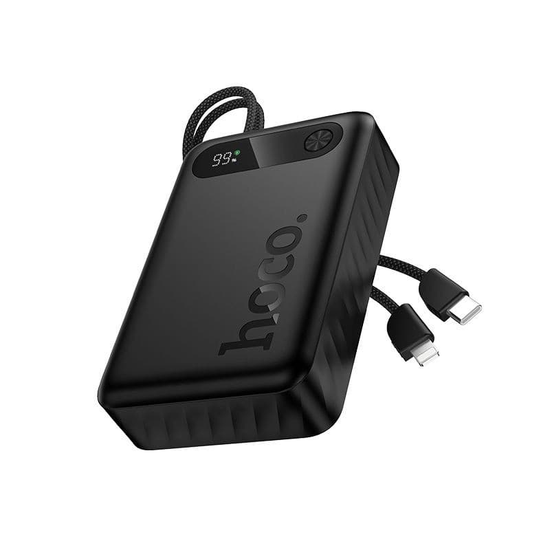 hoco J171A Intelligent Balance 20000mAh Power Bank with 2 Built-in Cables Black