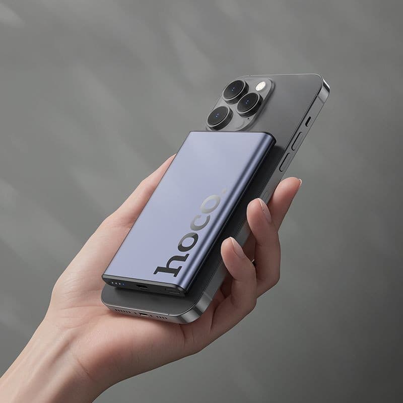 hoco Q32 Text PD20W Ultra-Thin Magnetic Wireless Power Bank 5000mAh Metal Grey