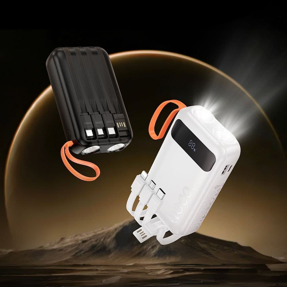 hoco J151 Dual Lighting Four-Cable Power Bank 10000mAh White