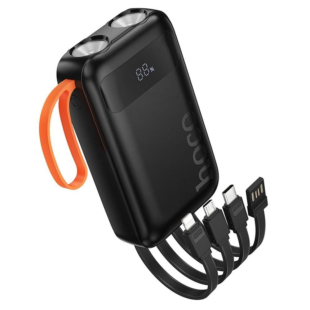 hoco J151 Dual Lighting Four-Cable Power Bank 10000mAh Black