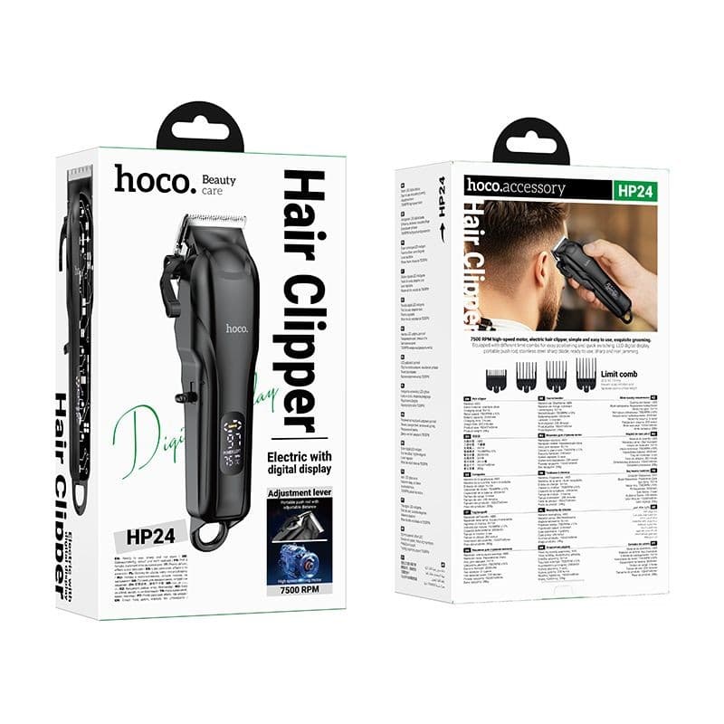 hoco HP24 Beauty Care Electric Hair Clipper with Digital Display Black