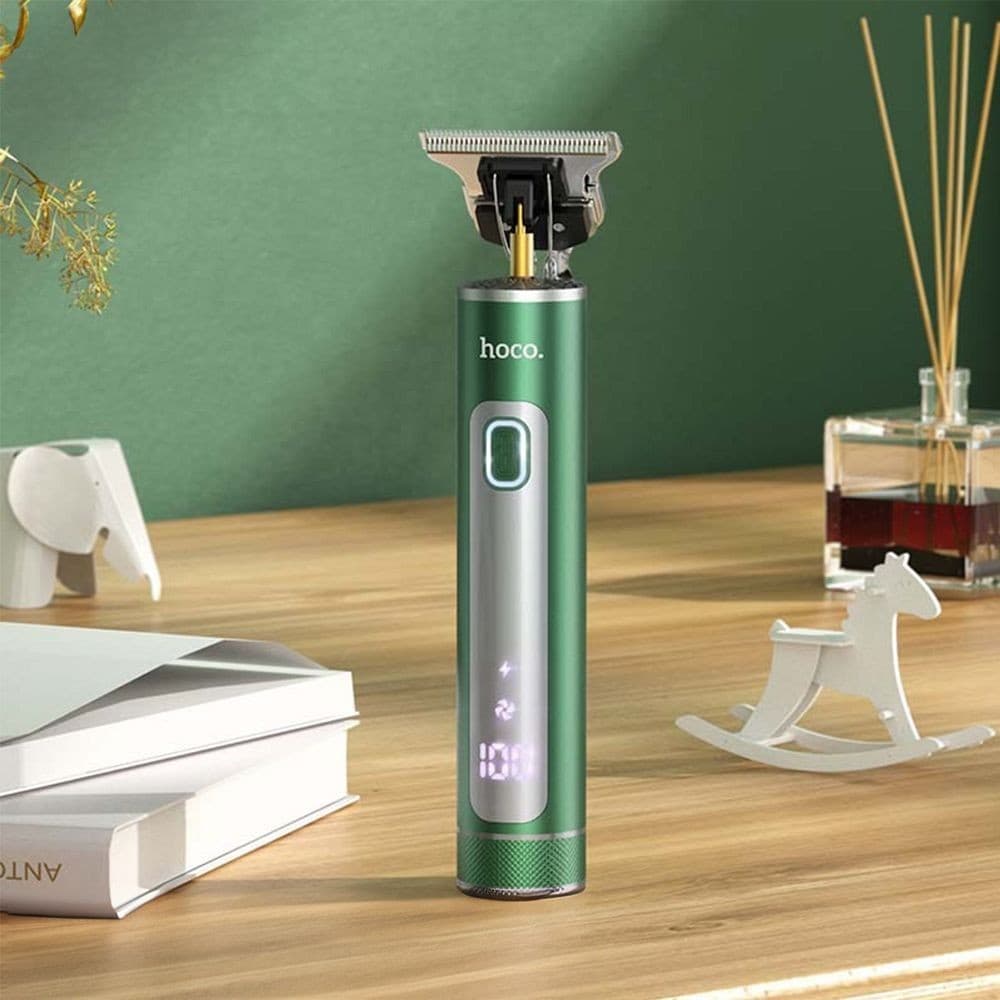 hoco DAR03 Breeze All-Metal Mini Electric Hair Clipper Dark Green