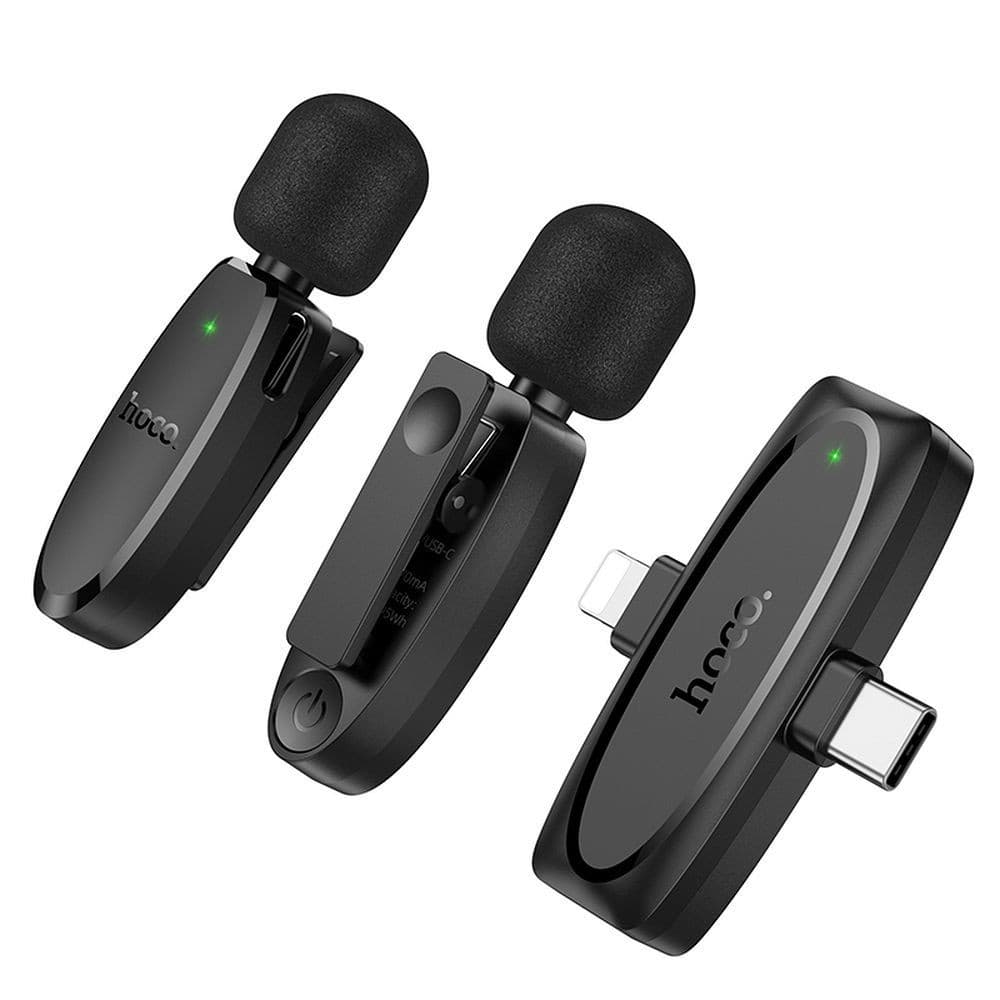 hoco L15 Dual-Mic Clip-On Wireless Digital Microphone for iPhone and Type-C
