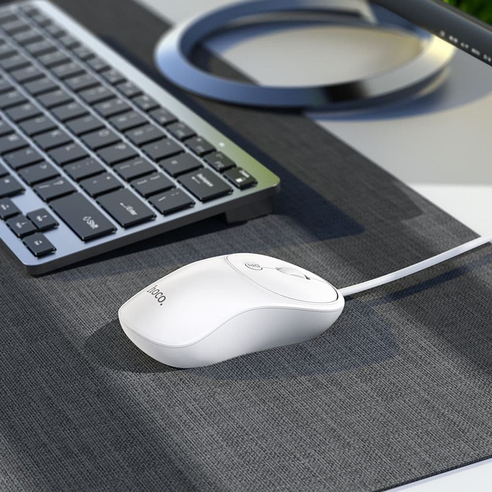 hoco GM13 Esteem Comfortable Business Wired Mouse White
