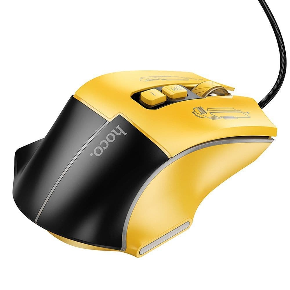 hoco GM31 Overlord Luminous Gaming Wired Mouse Black Yellow