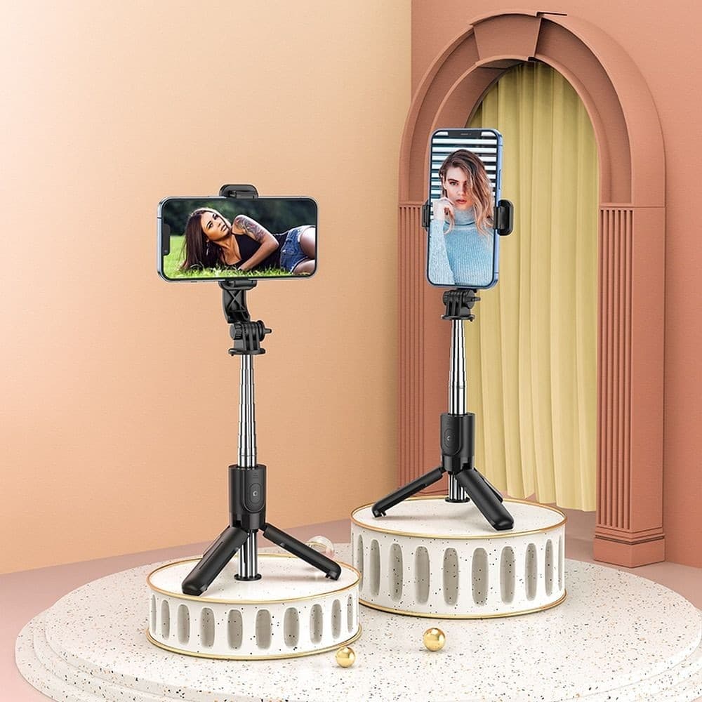 hoco K17 Figure Mini Live Broadcast Holder Selfie Stick Tripod Black