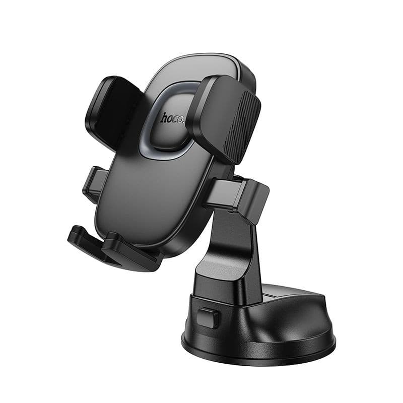 hoco H76 Crown Series One-Key Lock Centre Console Car Holder Black Metal Grey