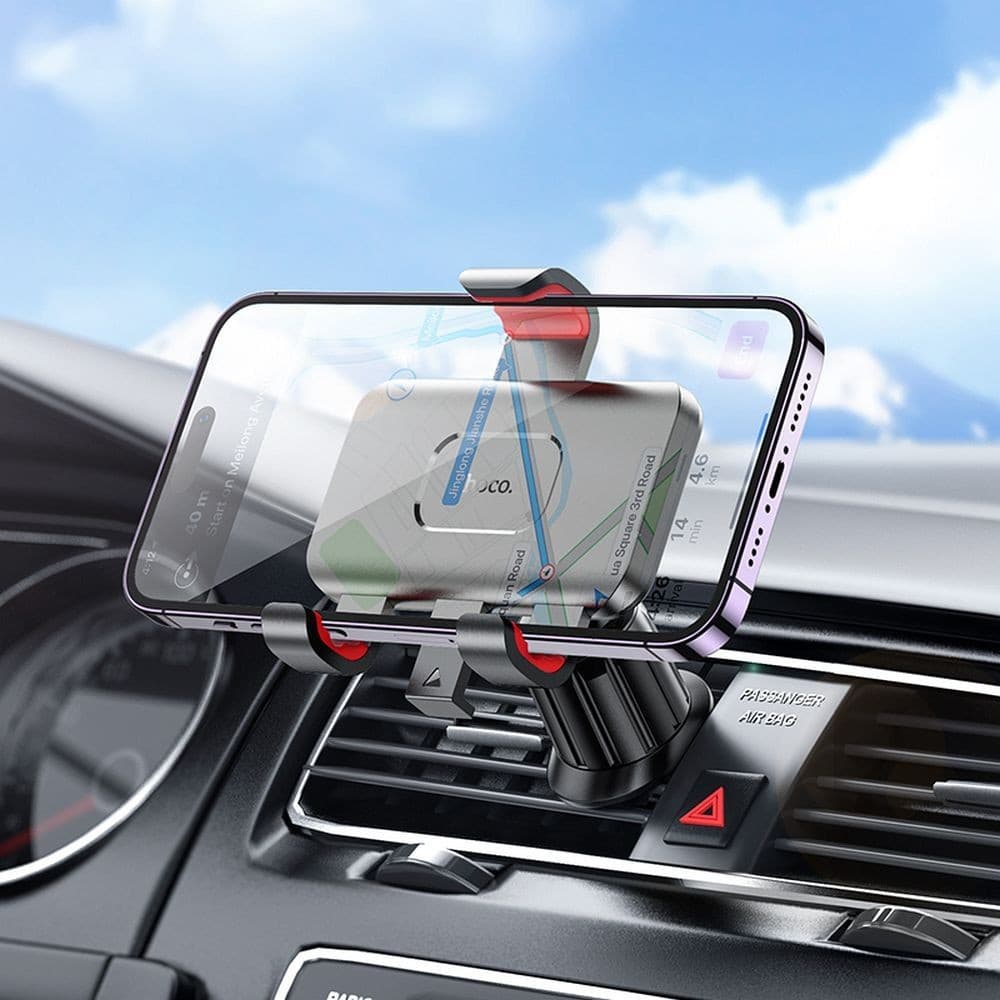 hoco H21 Dragon Automatic Clamp Air Outlet Car Holder Red and Black
