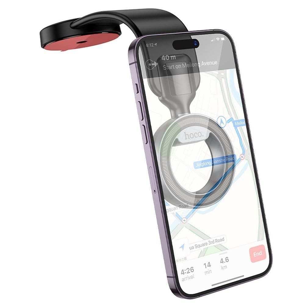 hoco H71 Screen Ring Magnetic Centre Console Car Holder Black Metal Grey