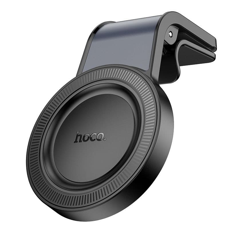 hoco H59 Show Ring Full Ring N52 Magnetic L-Type Air Outlet Car Holder Black Metal Grey