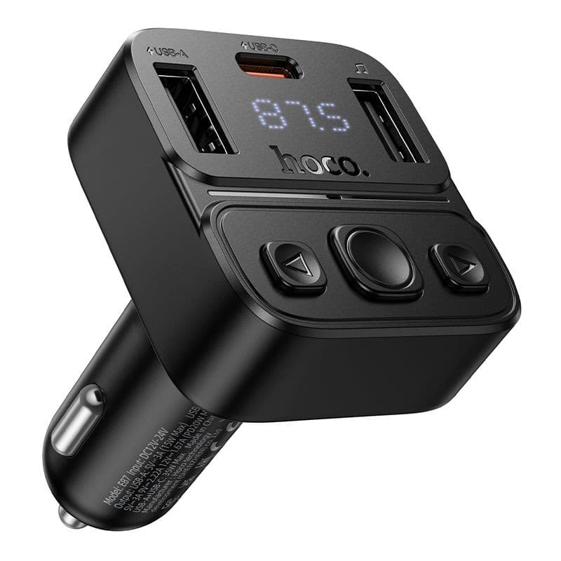 hoco E87 Delta 35W In-Car Wireless Bluetooth FM Transmitter Black