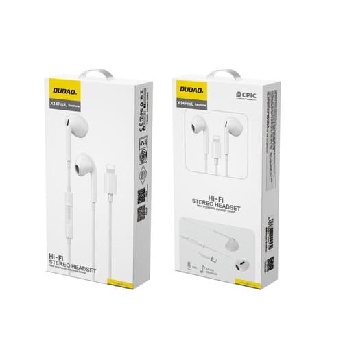 Dudao X14ProL-W1 Hi-Fi Stereo Lightning In-Ear Headphones White