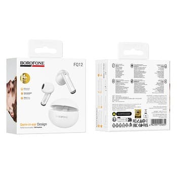 Borofone FQ12 Nice Semi-In-Ear TWS Bluetooth Headphones White