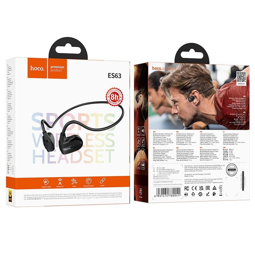 hoco ES63 Graceful Air Conduction Bluetooth Sports Headset Black