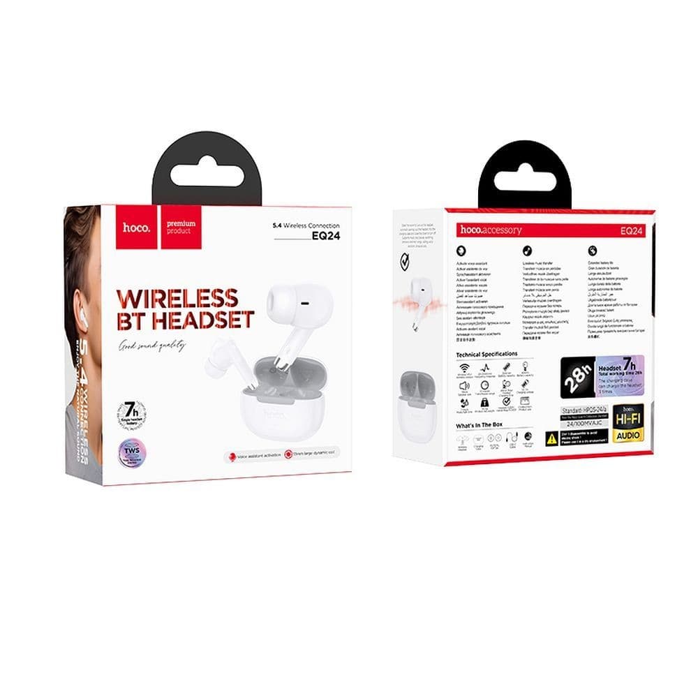 hoco EQ24 Wireless Bluetooth TWS Headset White
