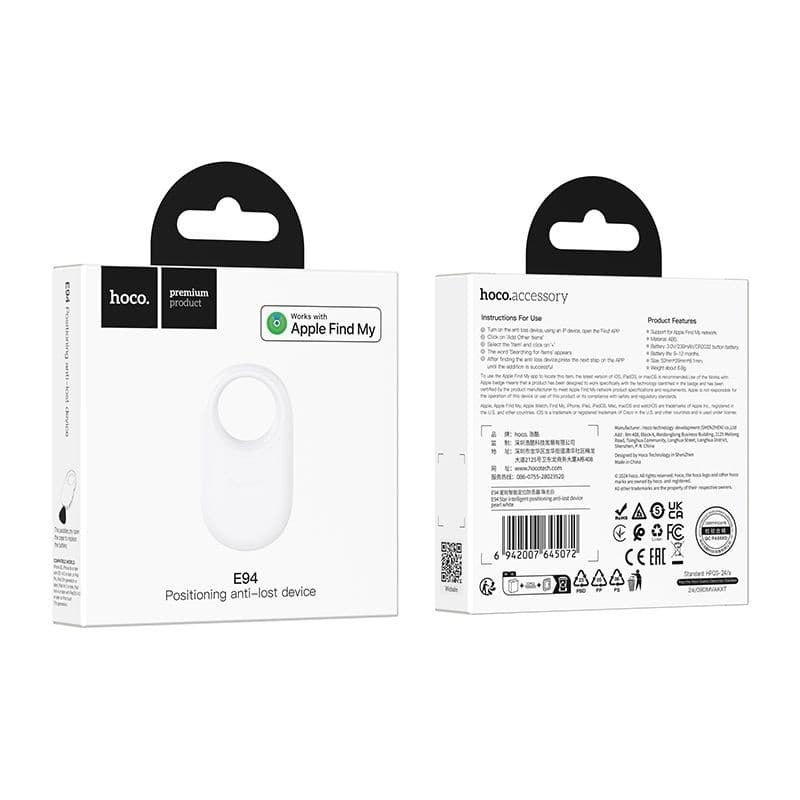 hoco E94 Star Intelligent Positioning Anti-Lost Device Pearl White
