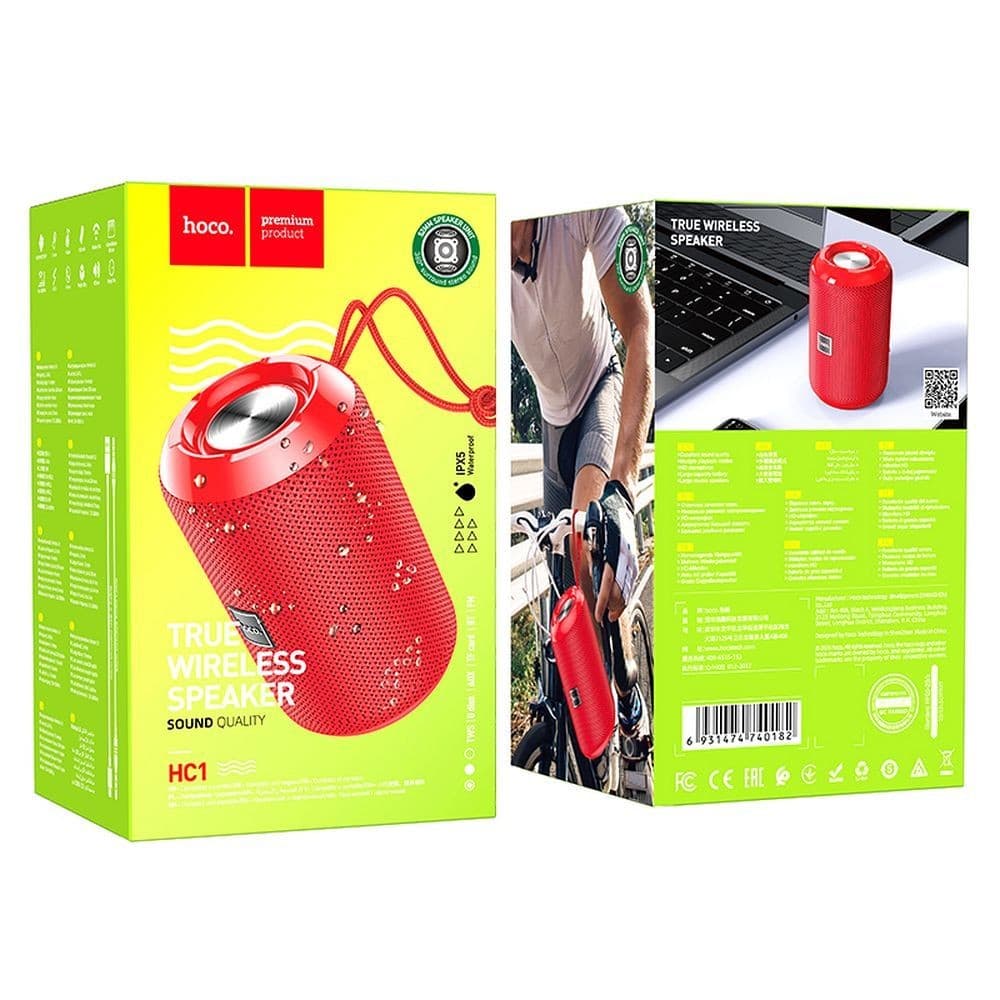 hoco HC1 Sports True Wireless Bluetooth Speaker Red